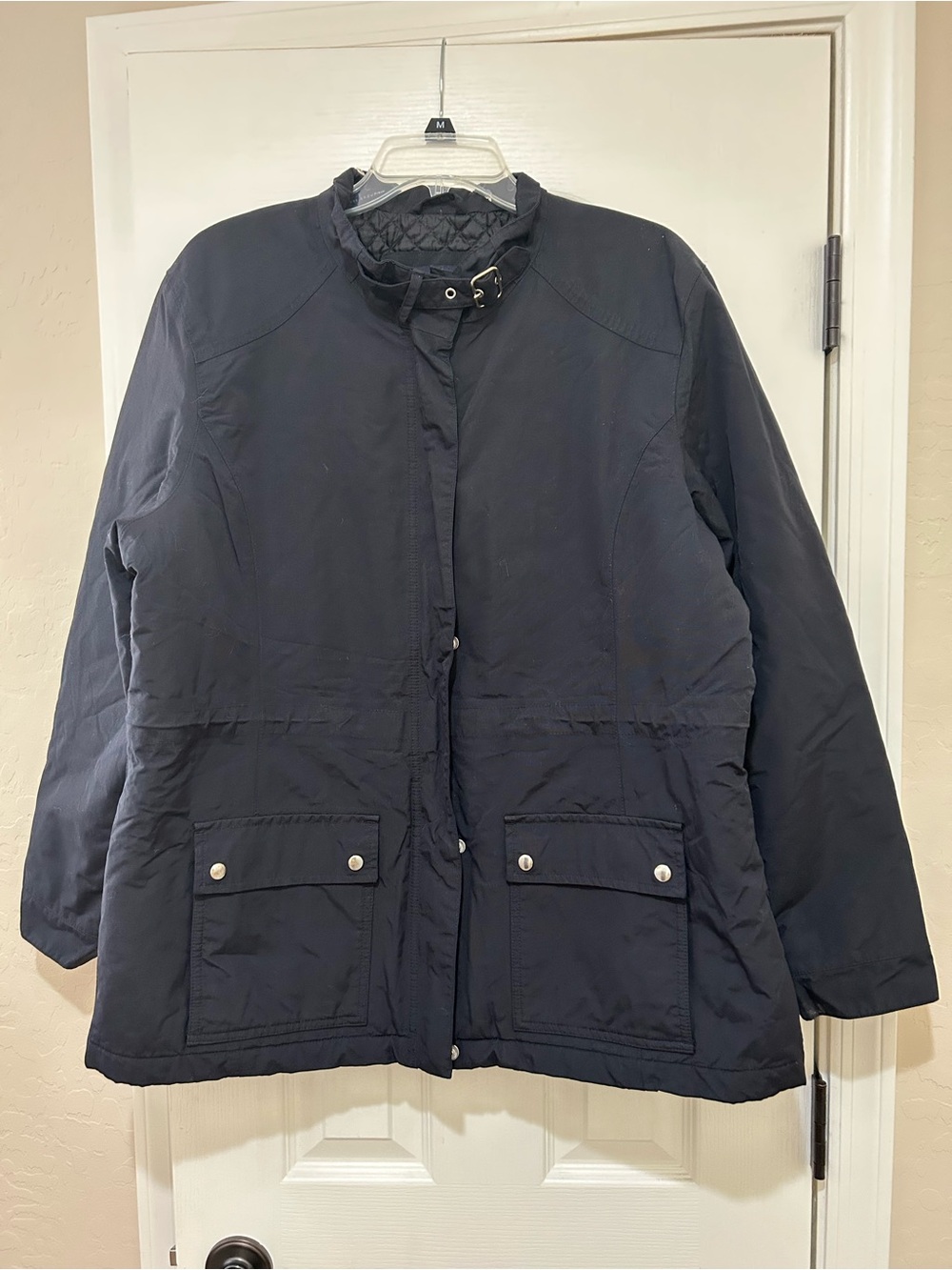 Lands' End Women’s Black Utility Jacket with Quilted Yoke